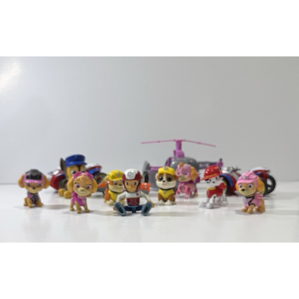 Paw Patrol Lot of 13 Figures Vehicles Toys Skye Ryder Marshall Rubble Spinmaster - Picture 3 of 8